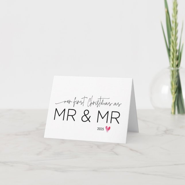 Carte Premier Noël en tant que cadeau de Noël Mr & Mr. H (Devant)