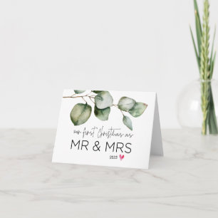 Carte Premier Noël en tant que Monsieur & Madame Mari Fe