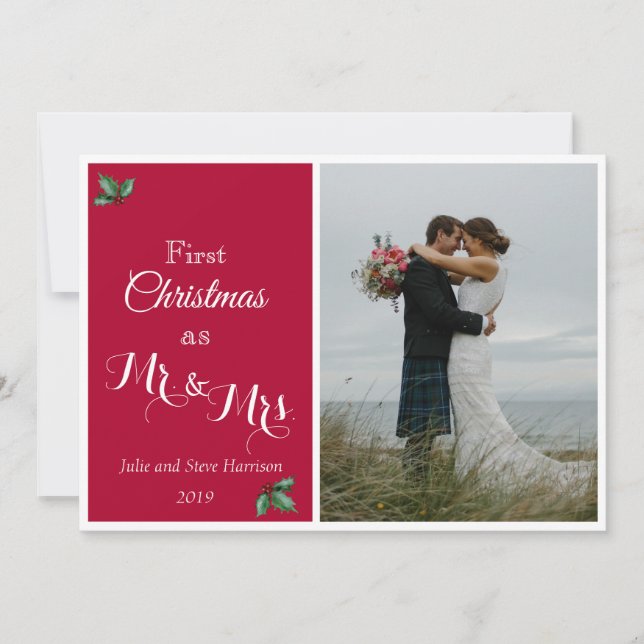 Carte Premier Noël En Tant Que Monsieur. & Mme Photo (Devant)