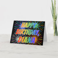 Premier nom "DIANA" Fun "HAPPY BIRTHDAY"