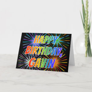 Carte Premier nom "GAVIN" Fun "HAPPY BIRTHDAY"