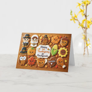 Carte Premier ou 1er Thanksgiving en tant que jeunes mar