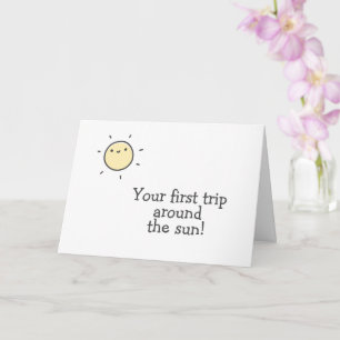 Carte Premier voyage autour du soleil ! 1er anniversaire