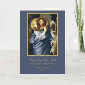 Carte Première affectation pastorale Prêtre Jésus Mouton