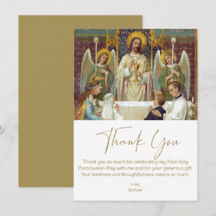 Carte Première communion Merci Jésus avec enfants