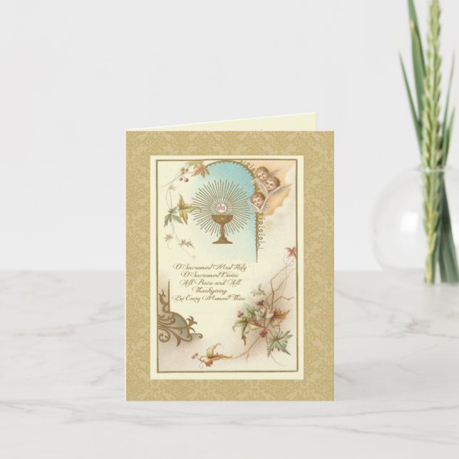 Carte Première Communion traditionnelle catholique Vinta (Devant)