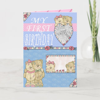 Carte Première fête d'anniversaire