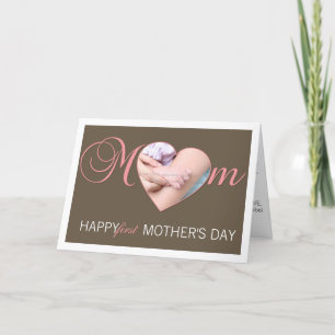 Carte Première fête des mères Photo Coeur Nouvelle maman