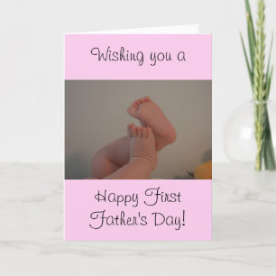 Carte Première Fête des pères avec Message Baby Girl