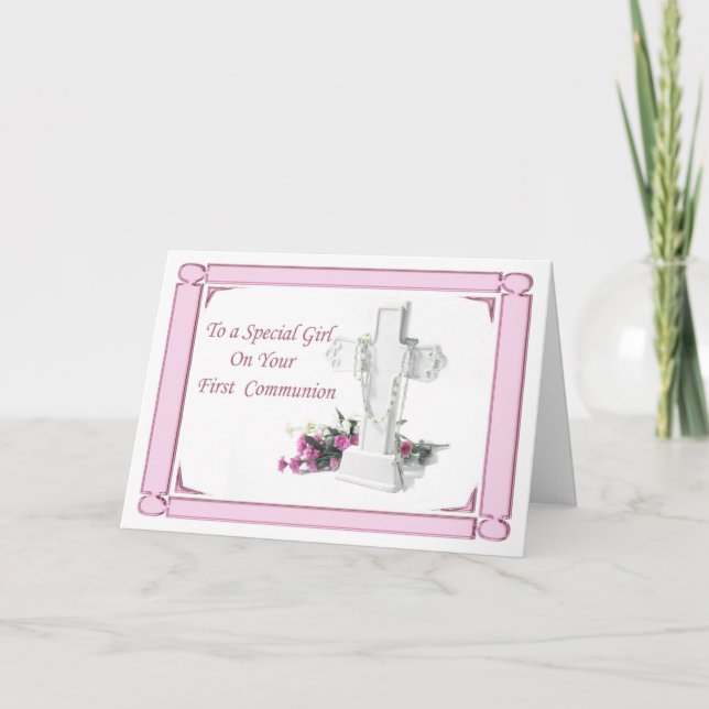 Carte Première Fille de la Communion (Devant)