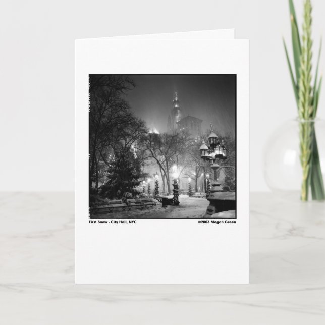 Carte Première neige - ville hôtel, NYC (Devant)