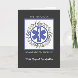 Carte Première réponse Sympathy Black Wreath
