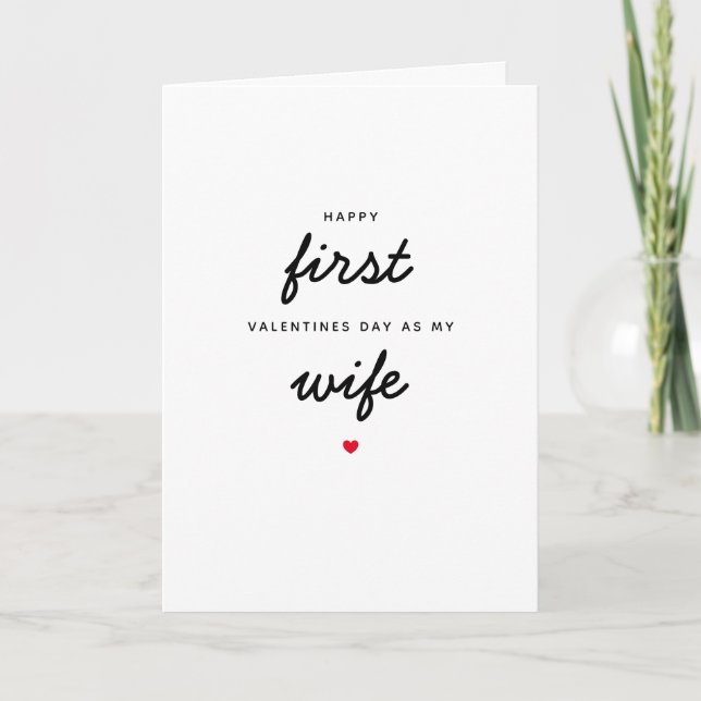 Carte Première Saint Valentin Romantique Comme Ma Femme  (Devant)