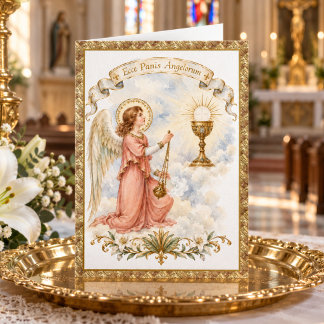Carte Première Sainte Communion catholique Jésus Anges