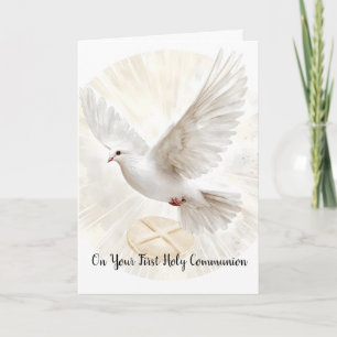 Carte Première Sainte Communion Colombe Eucharistie Béné