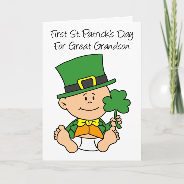 Carte Première St Patrick's Day pour Great Grandson Card (Devant)