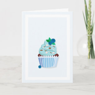 Carte Prenez un BREJY Joyeux Cupcake aux bleuets d'anniv