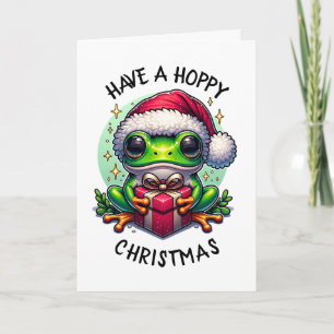 Carte Prenez un Noël Hoppy   Pun de grenouille