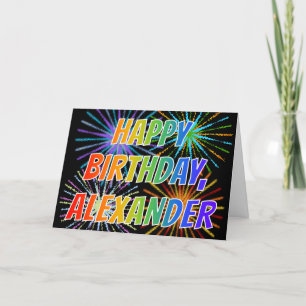 Carte Prénom "ALEXANDER" Fun "HAPPY BIRTHDAY"