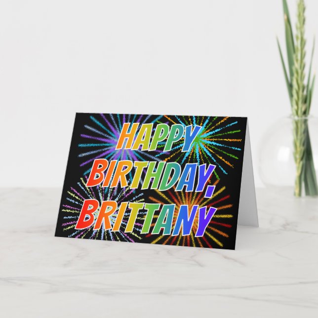 Carte Prénom "BRITTANIE" Amusant "HEUREUX ANNIVERSAIRE" (Devant)