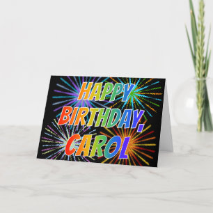 Carte Prénom "CAROL" Fun "HEUREUX ANNIVERSAIRE"
