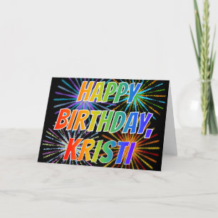 Carte Prénom "KRISTI" Amusant "HEUREUX ANNIVERSAIRE"