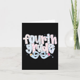 Carte Preppy 4e année Retour à l'école Coquette 4e génér