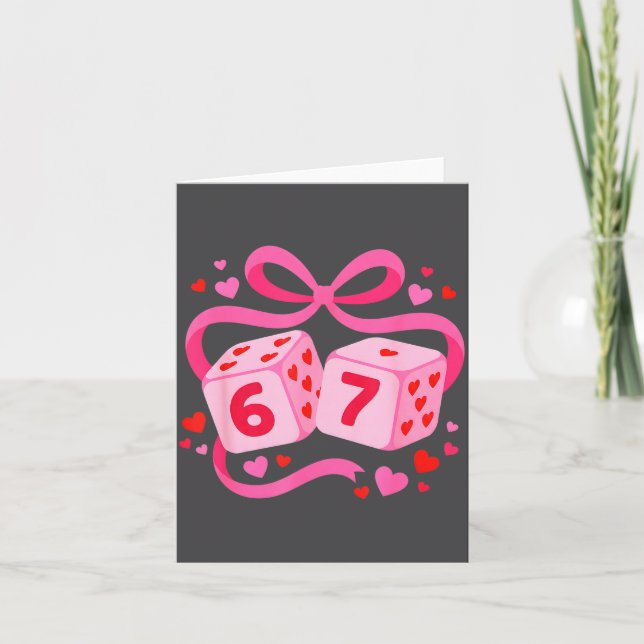 Carte Preppy 67 Valentine Six Seven Dice 6 7 Lover Men W (Devant)