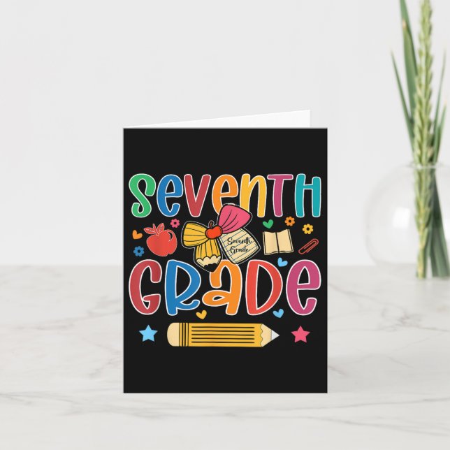 Carte Preppy 7e année Retour à l'école 7e année Teac (Devant)