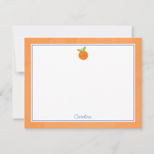 Carte Préppy aux fruits d'agrumes orange et aux no (Devant)