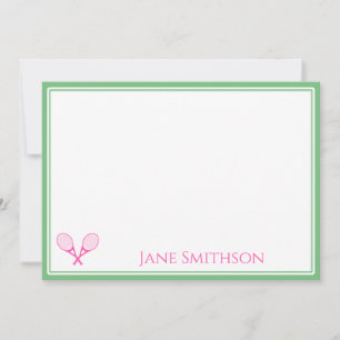 Carte Preppy Pink et Green Tennis Note