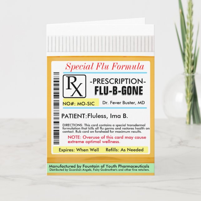 Carte Prescription RX pour la grippe (Devant)