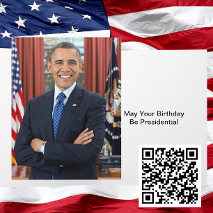 Carte Président Barack Obama 2ème mandat Portrait Annive