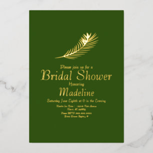 Carte Pressée Mariage feuille or Palm