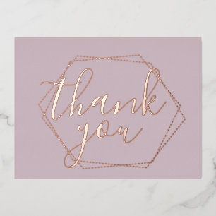 Carte Pressée Merci cadre rose