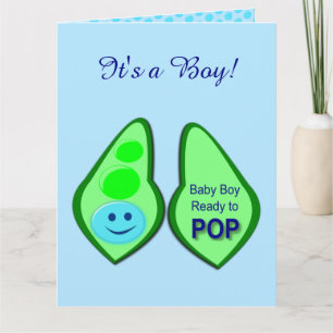 Carte Prêt à pop Baby Boy Blue Pea Genre Revevela Card