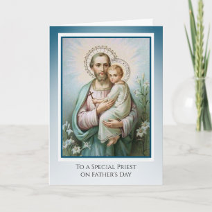 Carte Prêtre catholique St. Joseph Jour du Père Jésus