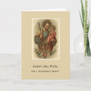Carte Prêtre de la Fête des Pères St. Joseph et Enfant J