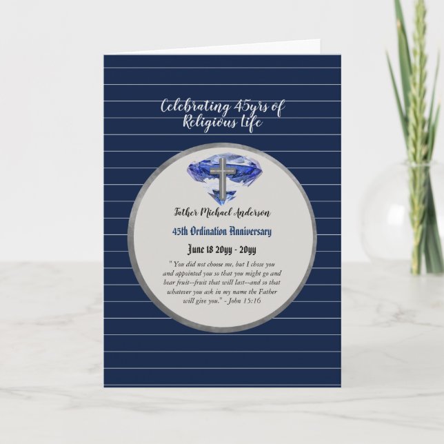 Carte Prêtre d'Ordination du 45e anniversaire - N'IMPORT (Devant)