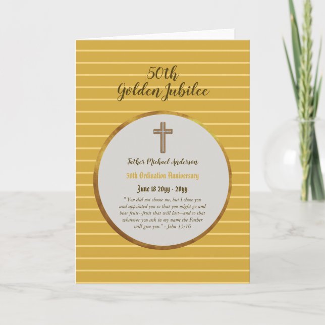 Carte Prêtre d'Ordination du 50e anniversaire - N'IMPORT (Devant)