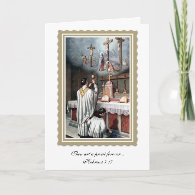 Carte Prêtrise Anniversaire Ordination Première messe (Devant)