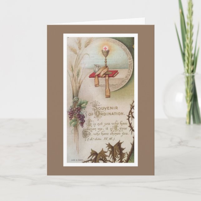 Carte Prêtrise Anniversaire Prêtre Ordination Chalice (Devant)