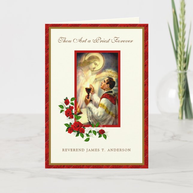 Carte Prêtrise Anniversaire Prêtre Ordination Jésus (Devant)