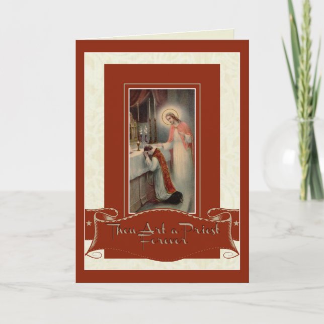 Carte Prêtrise Anniversaire Prêtre Ordination Jésus (Devant)