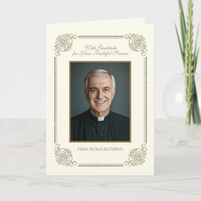 Carte Prêtrise Photo Prière Écriture Religieux (Devant)