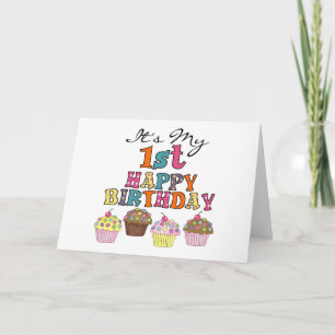 Carte Pretty Cupcakes 1er Anniversaire Tshirts et cadeau