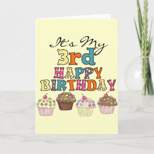 Carte Pretty Cupcakes 3e Anniversaire Tshirts et cadeaux