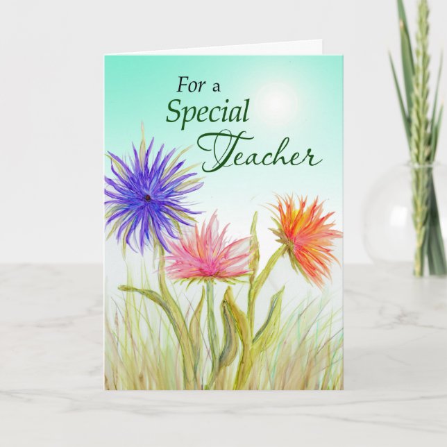 Carte Pretty Flowers for Teacher Appreciation (Devant)