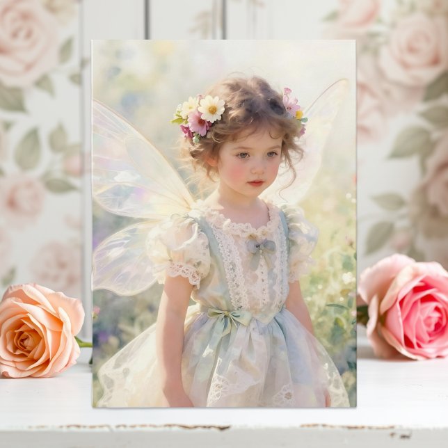 Carte Pretty Little Fairy Girl with Cupcake Birthday (Créateur téléchargé)