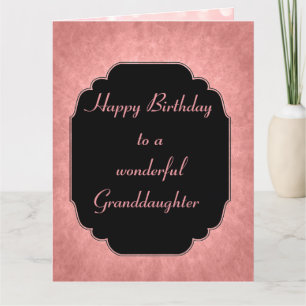 Carte Pretty moderne pink Happy Birthday Granddaughter